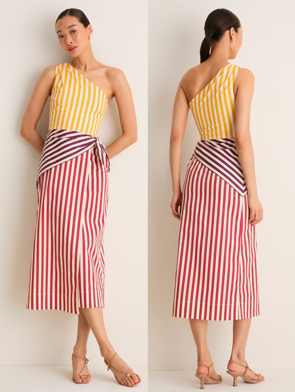 Simon Miller Red Stripe Belem Poplin Midi Dress
